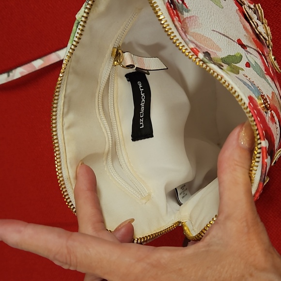 Liz Claiborne floral crossbody adjustable strap pink floral adjustable strap EUC - Picture 3 of 13